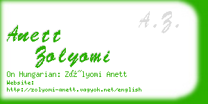 anett zolyomi business card